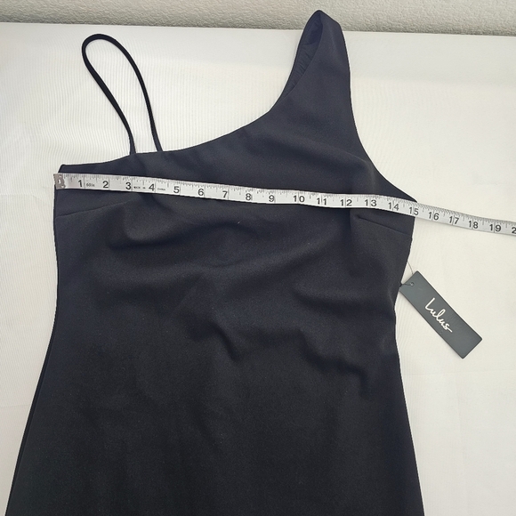 Lulus Evening Soiree Black One-Shoulder Bodycon Dress Size S Cocktail Party LB - Picture 7 of 11